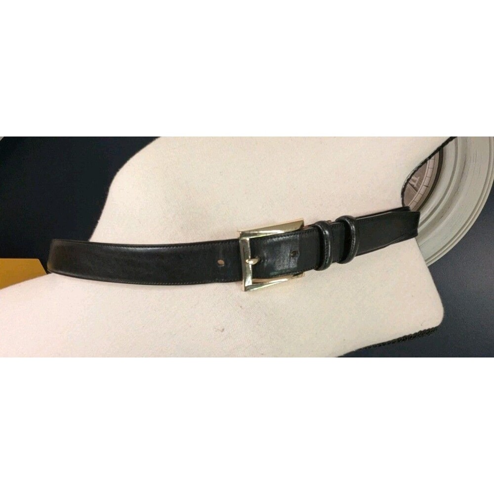 Trafalgar Black Hand Polished Cortina Leather Belt Men’s 40 Business